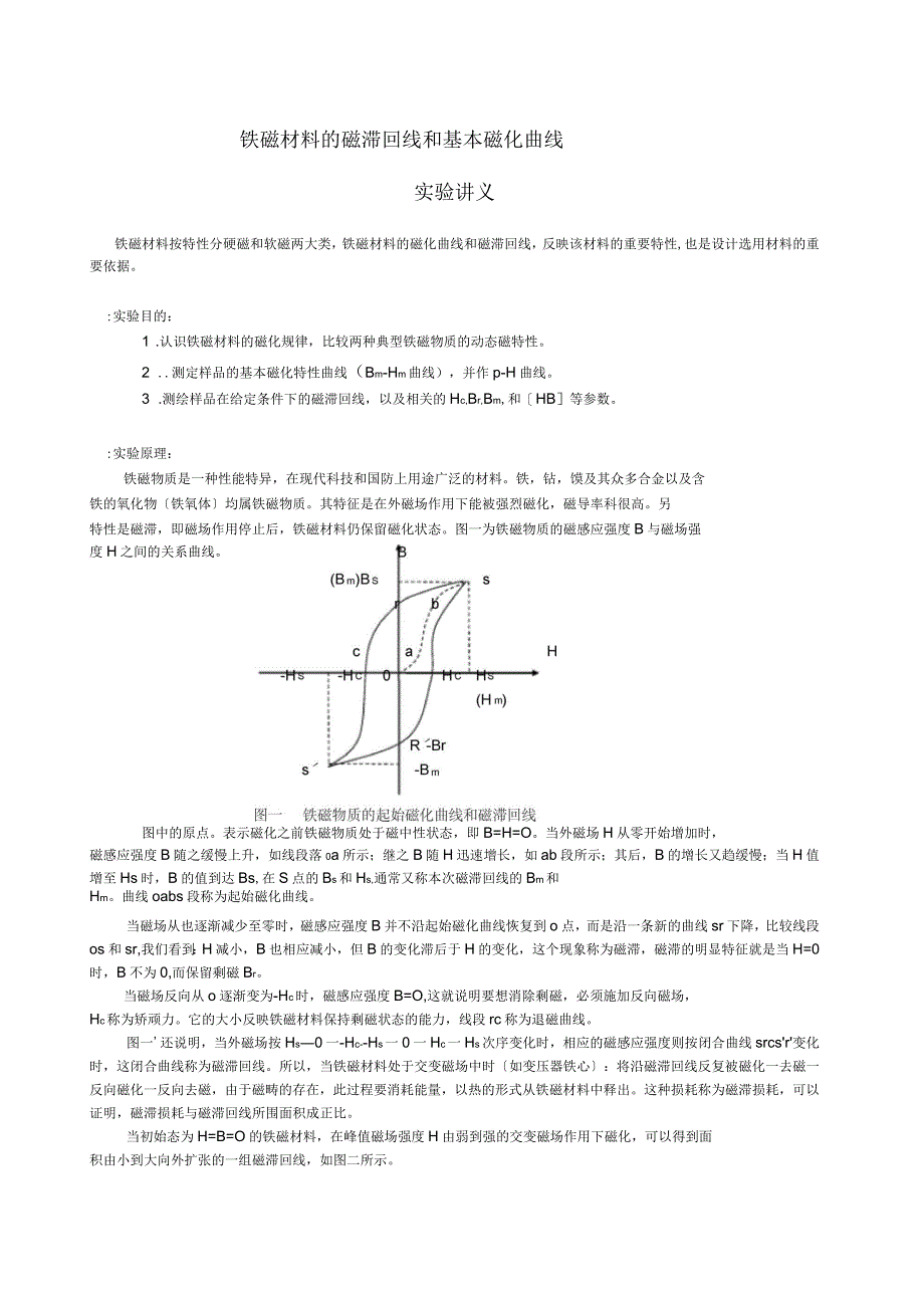铁磁材料的磁滞回线和基本磁化曲线_第1页