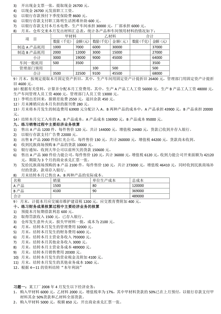 基础会计工业企业经济业务分录练习题(供参考)_第2页