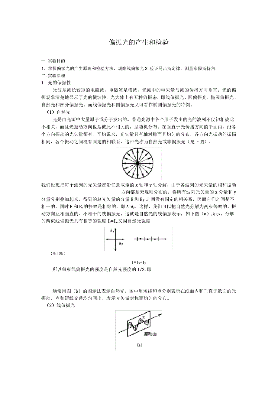 偏振光学实验报告_第1页