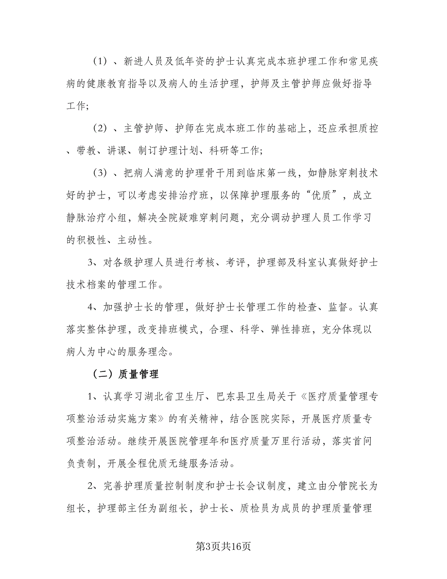 2023年优秀护士工作计划标准模板（4篇）_第3页