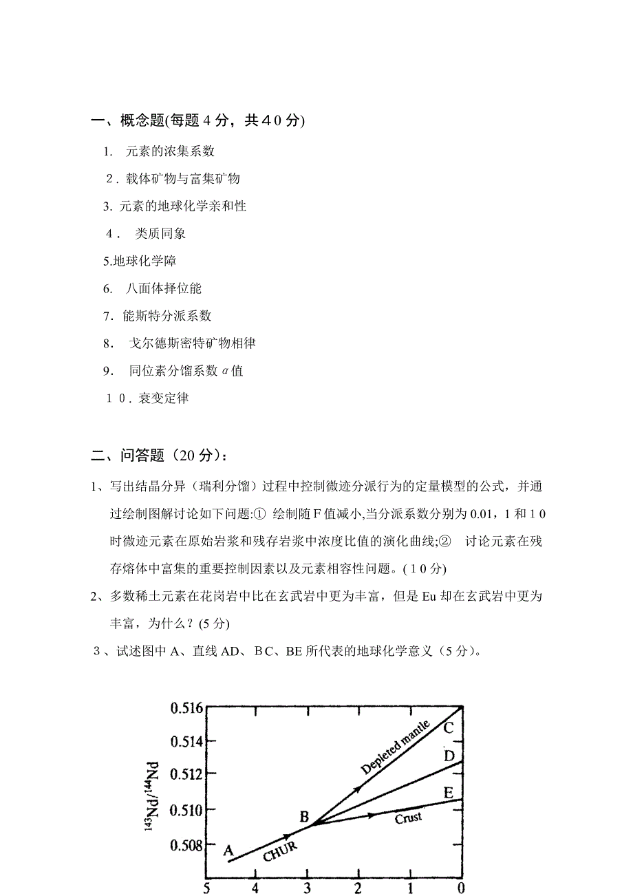 地球化学试题_第1页