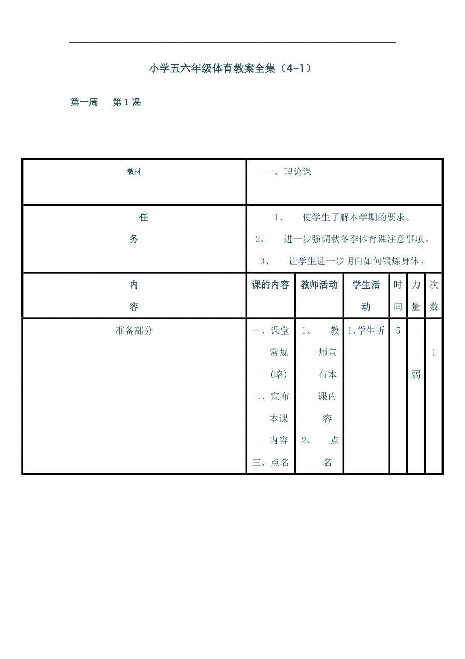 小学五六年级体育教案全集_第1页