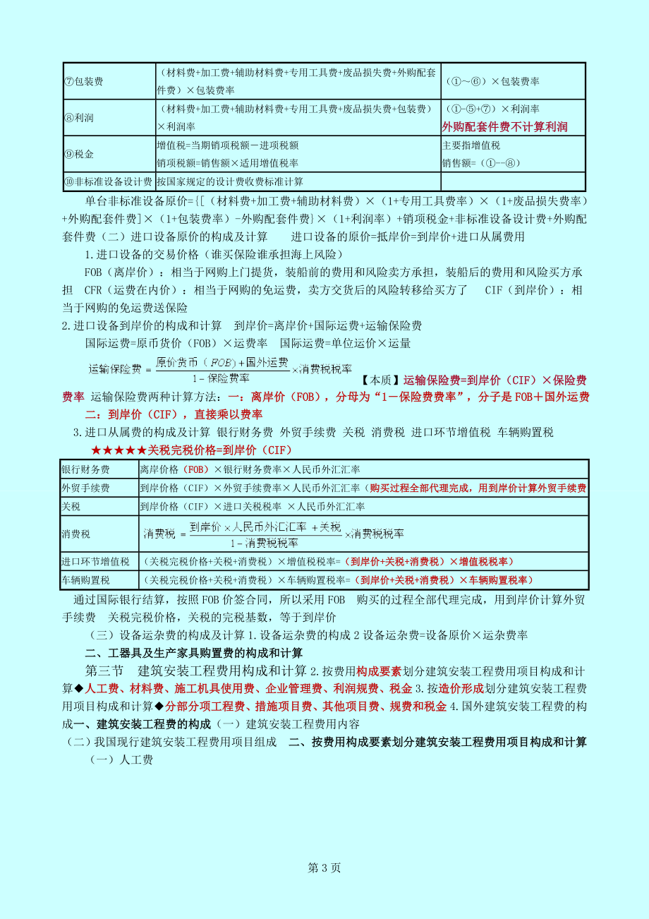 备考造价工程师 建设工程计价 个人学习笔记汇编_第3页