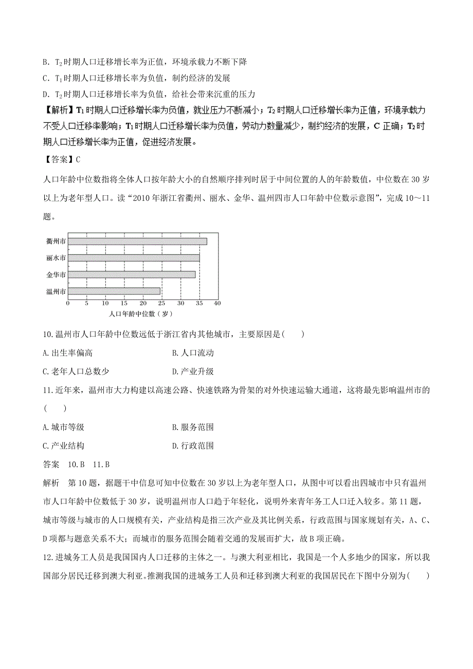 2020年高考地理考纲解读突破：专题09人口与地理环境热点难点突破含答案_第4页