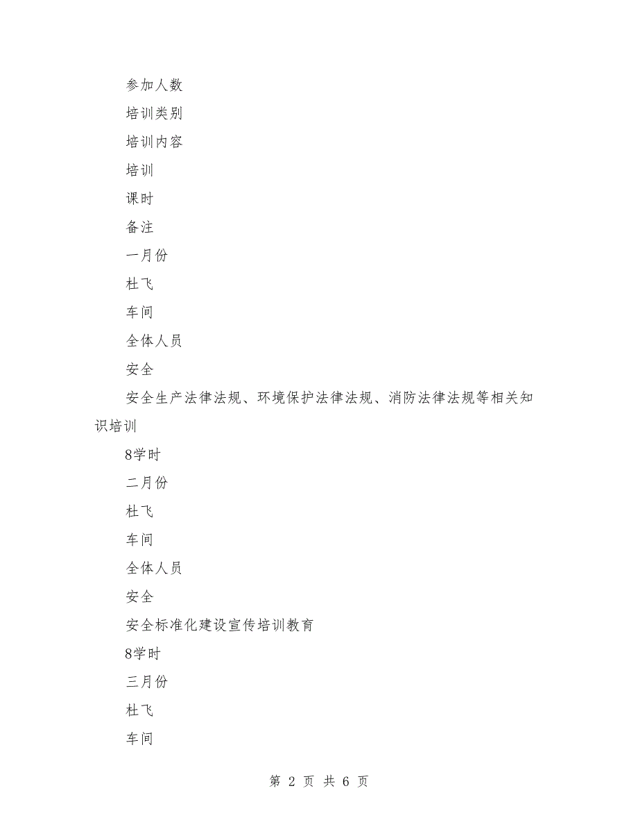 2021年职工安全培训教育计划_第2页