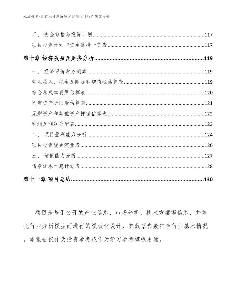 营口水处理解决方案项目可行性研究报告_模板_第5页