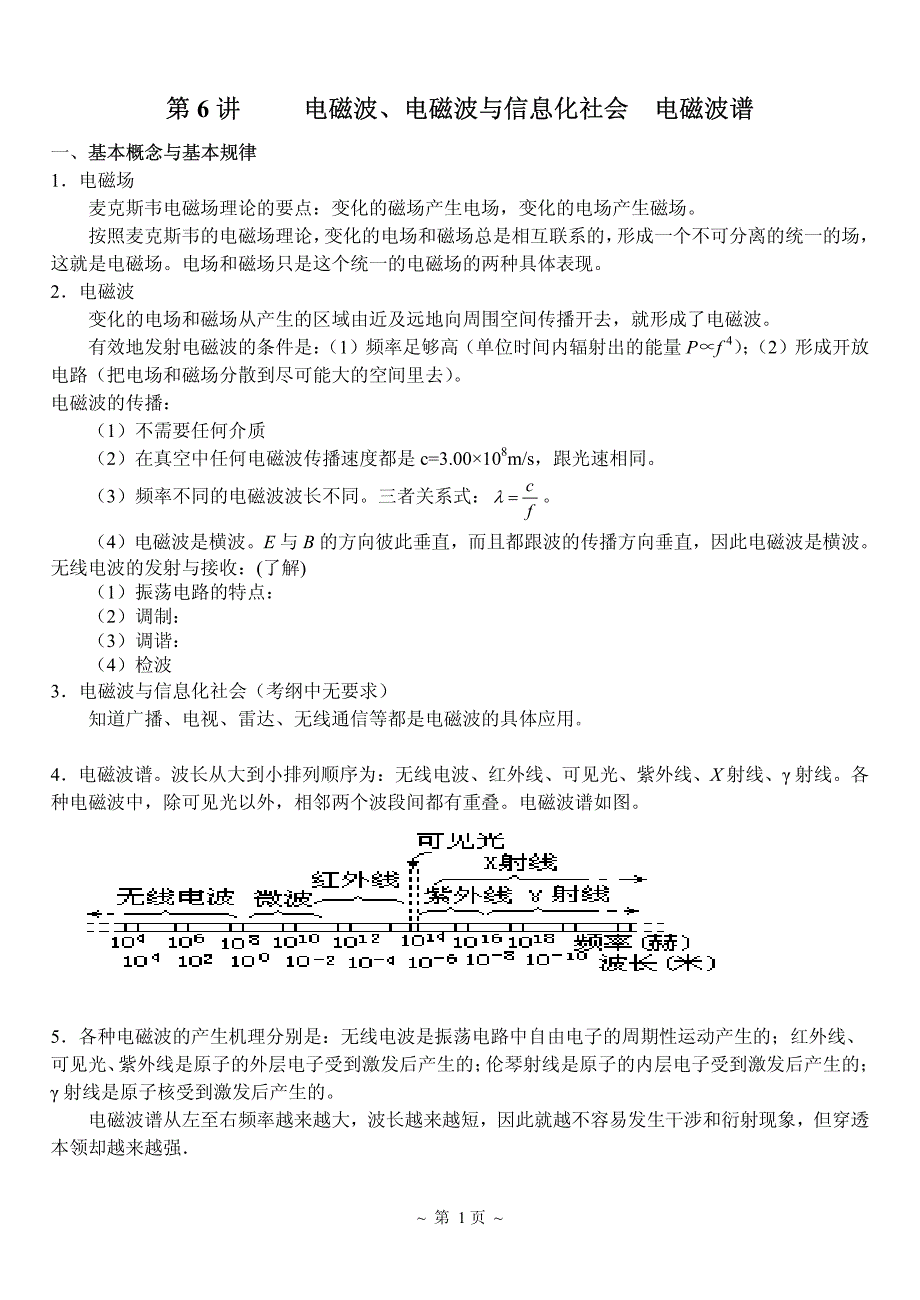 【高三物理专题总结】3电磁波_第1页