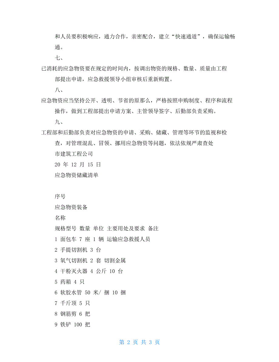 应急物资储备制度与应急物资储备清单(20210507101734)_第2页