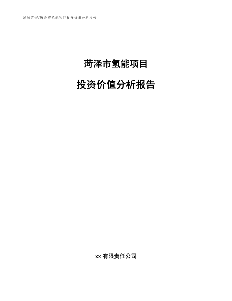 菏泽市氢能项目投资价值分析报告【参考模板】_第1页