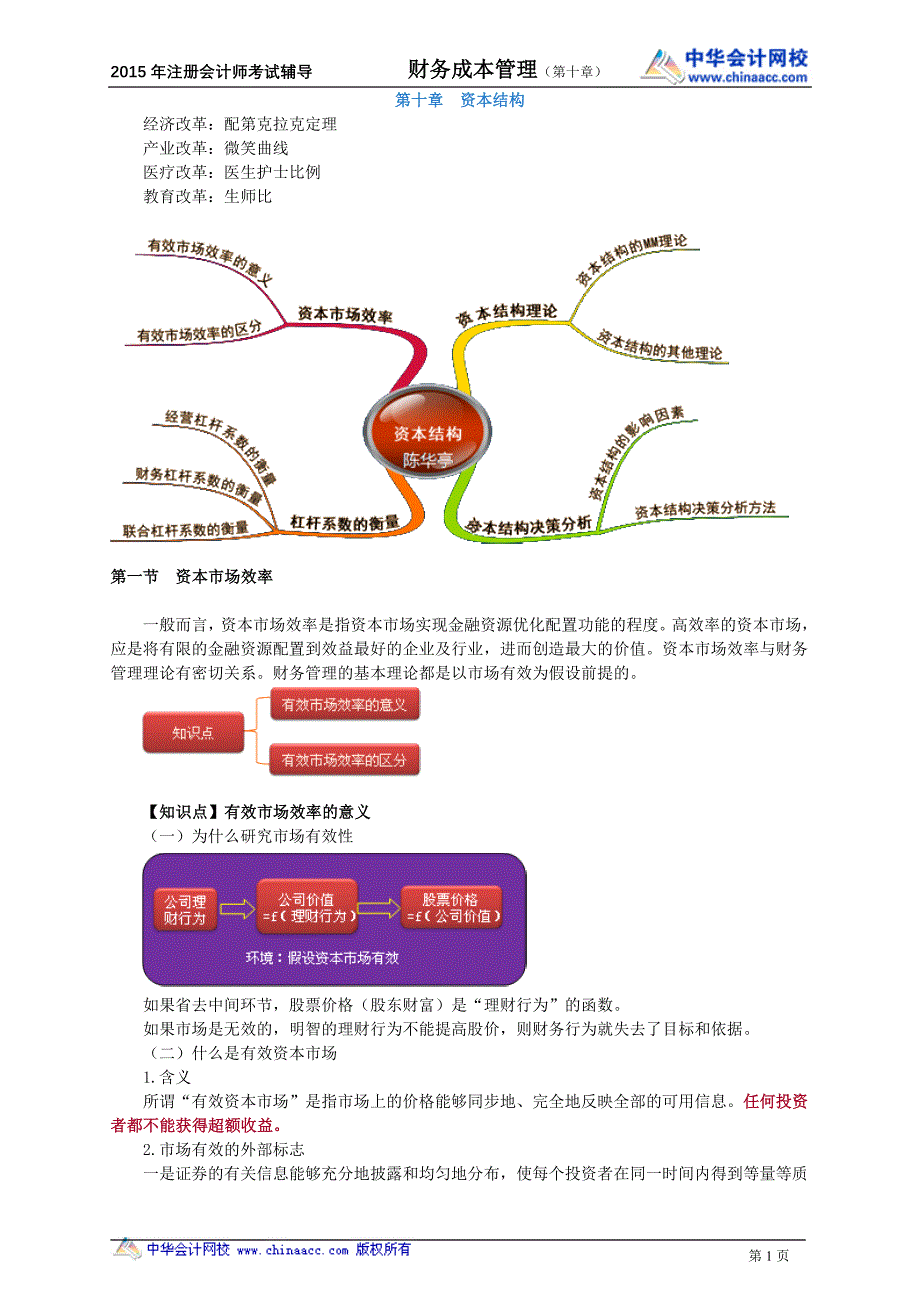 注册会计师陈华亭财务管理讲义cwgljy1001_第1页