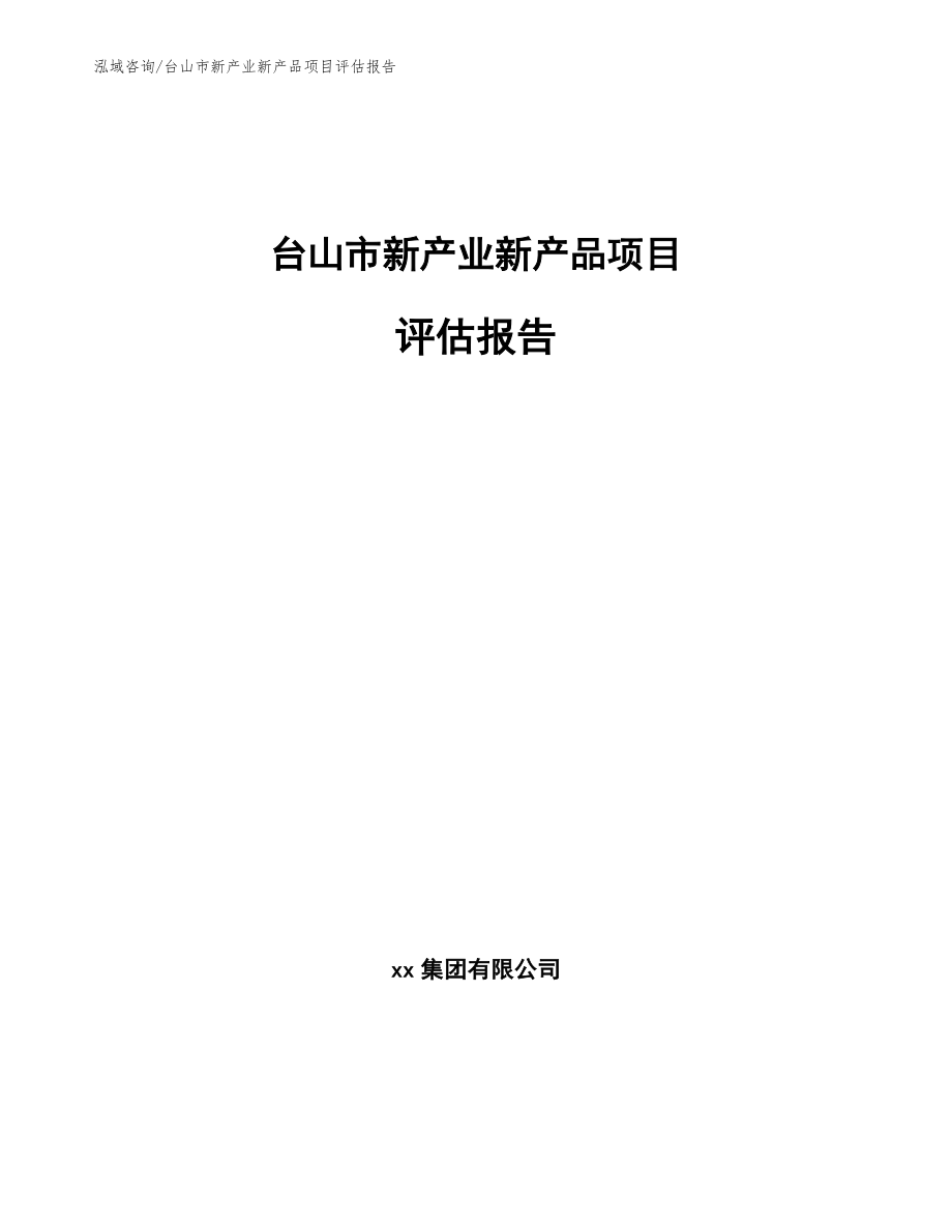 台山市新产业新产品项目评估报告【模板范本】_第1页