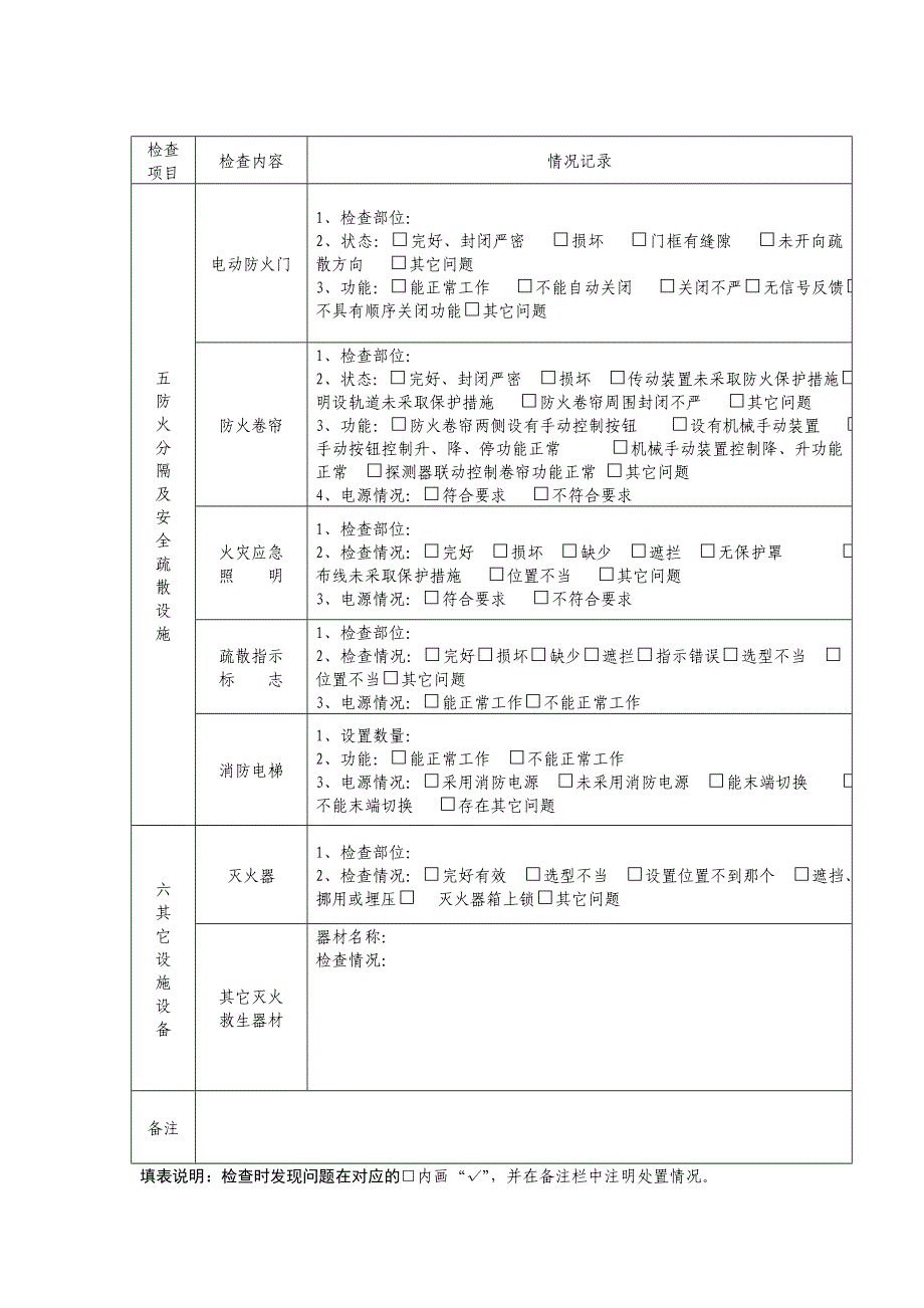 消防设备检查记录表_第4页