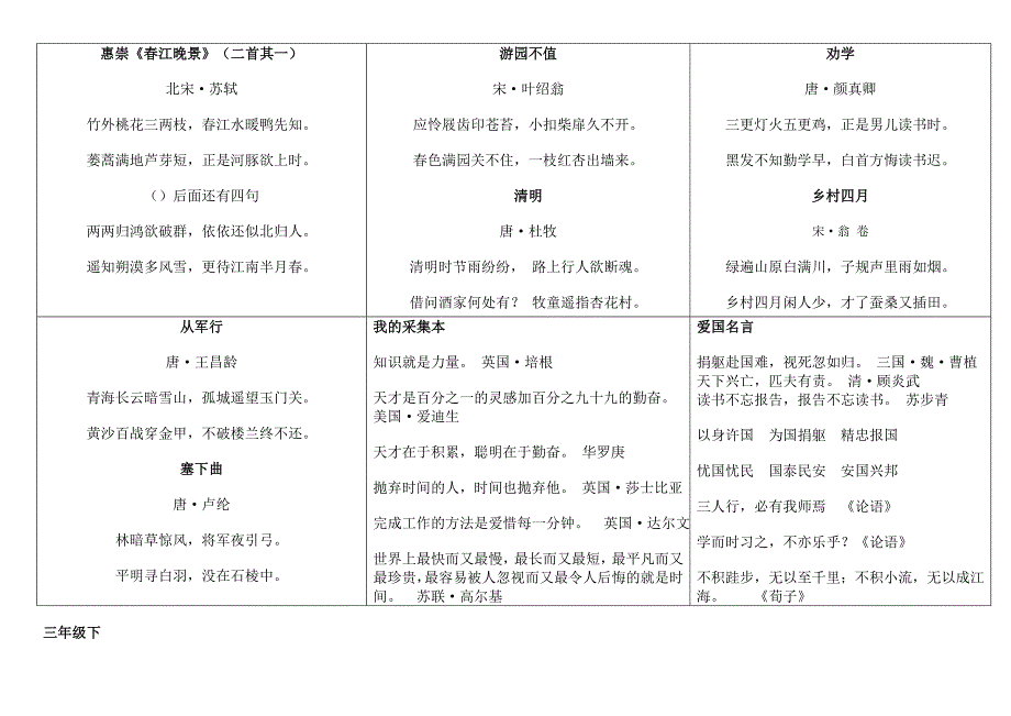 小学一到四年级诗词(整理).doc_第3页