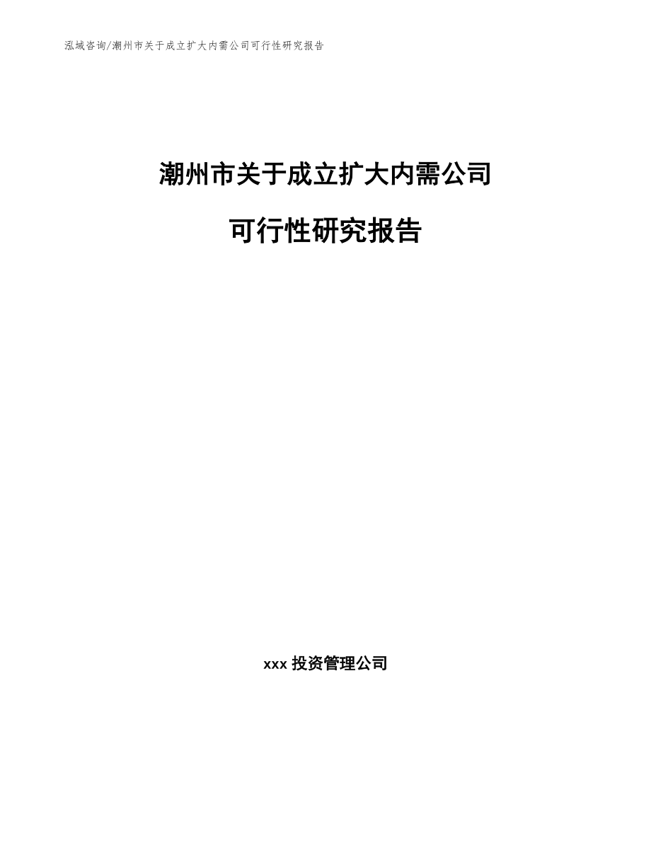 潮州市关于成立扩大内需公司可行性研究报告（范文模板）_第1页