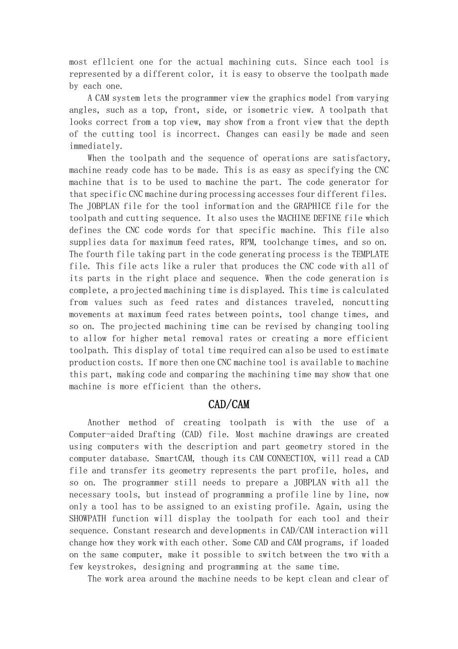 机械专业外文翻译--机床实践-CAM和CNC_第5页