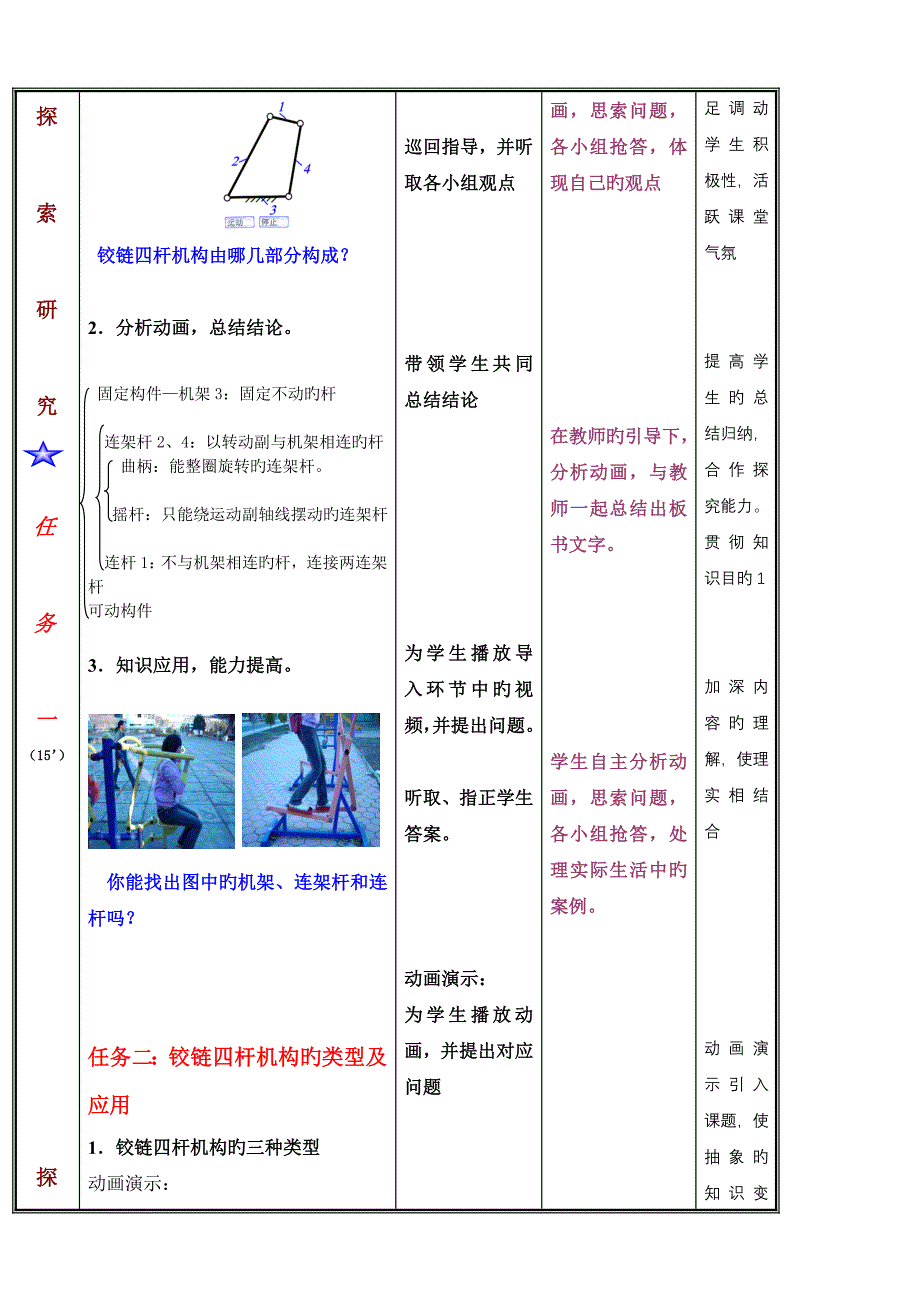 铰链四杆机构教案公开课_第3页