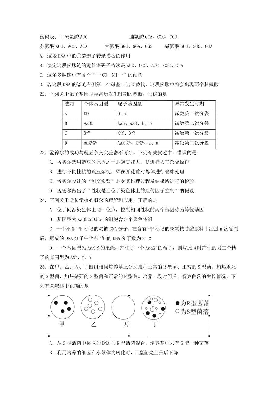 黑龙江省哈尔滨市第六中学2016届高三生物上学期10月月考试题_第5页