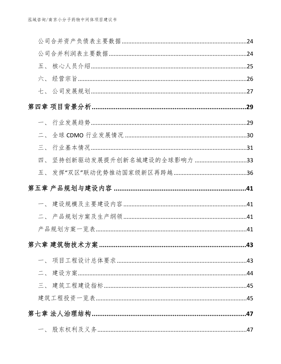 南京小分子药物中间体项目建议书（参考模板）_第3页