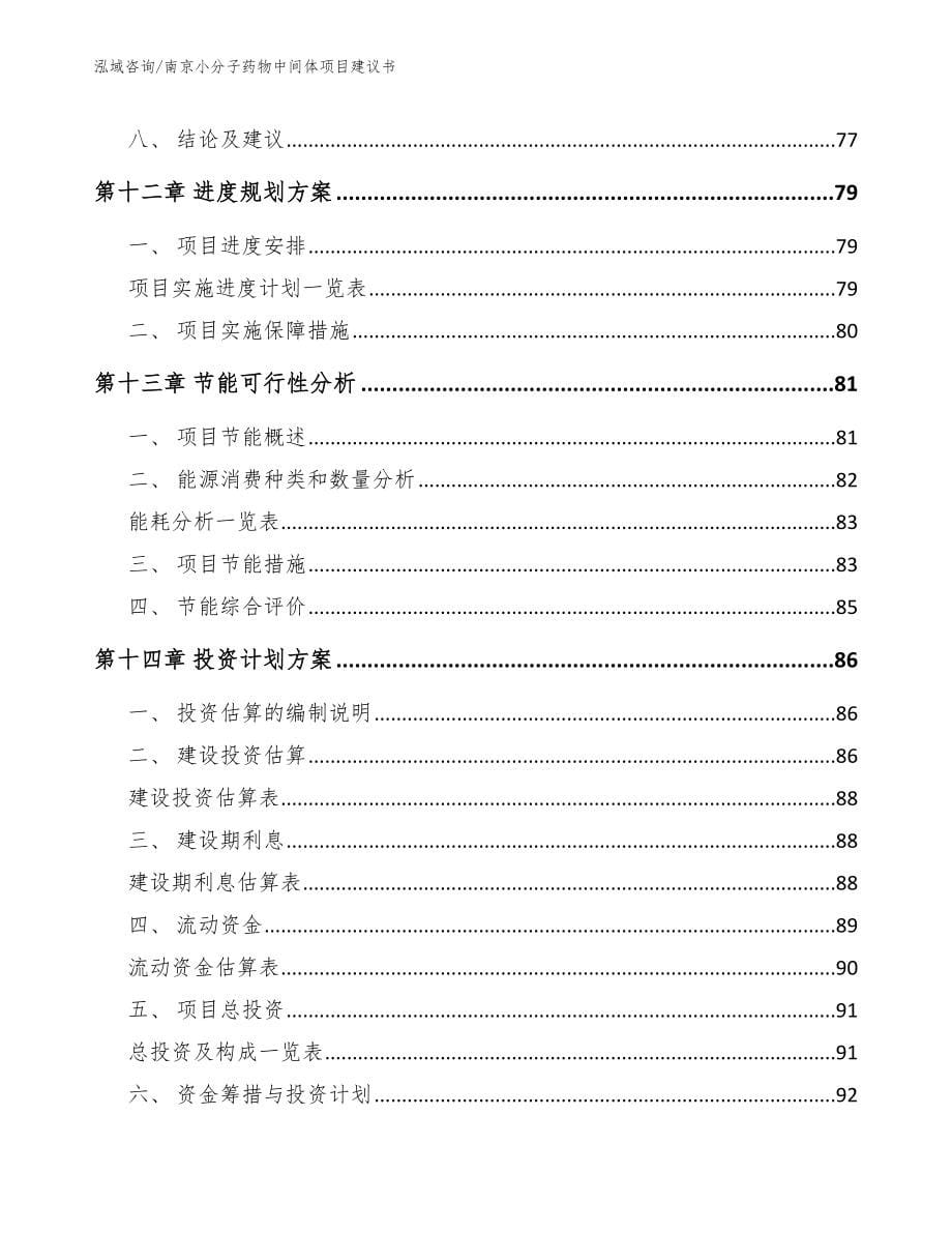 南京小分子药物中间体项目建议书（参考模板）_第5页