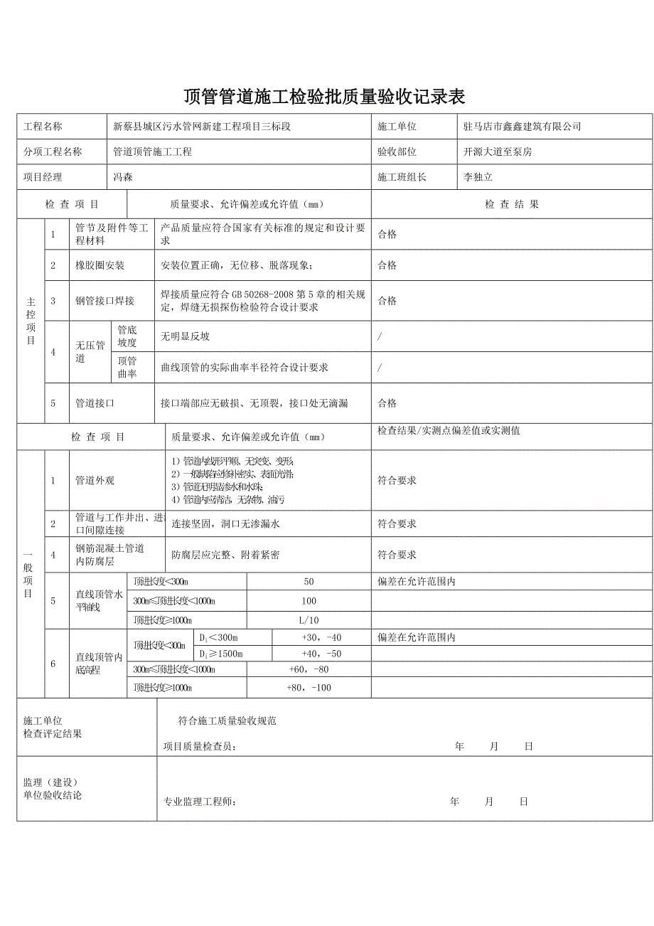 顶管施工报验资料_第5页