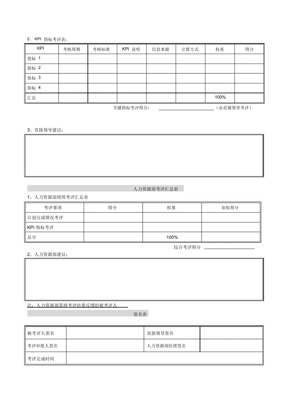 李宁体育用品公司绩效考核表全套(DOC-24页)_第2页