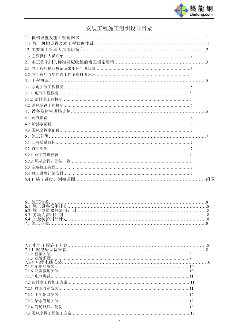 《施工方案》重庆某大厦安装工程施工组织设计方案_第2页