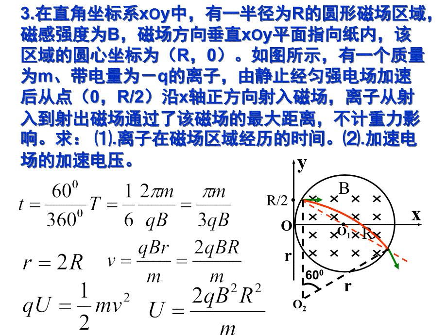 带点粒子在圆形边界磁场中运动课件_第4页