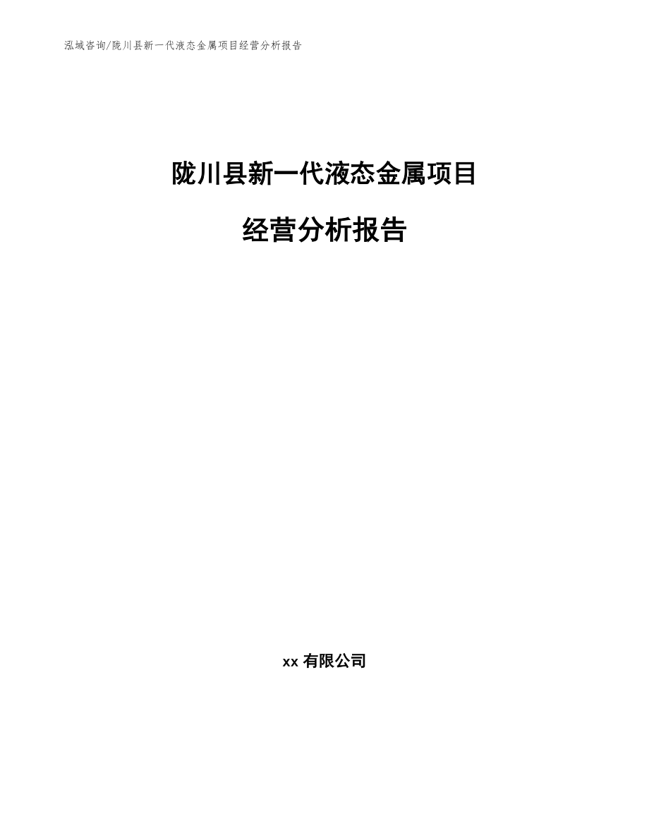 陇川县新一代液态金属项目经营分析报告_第1页