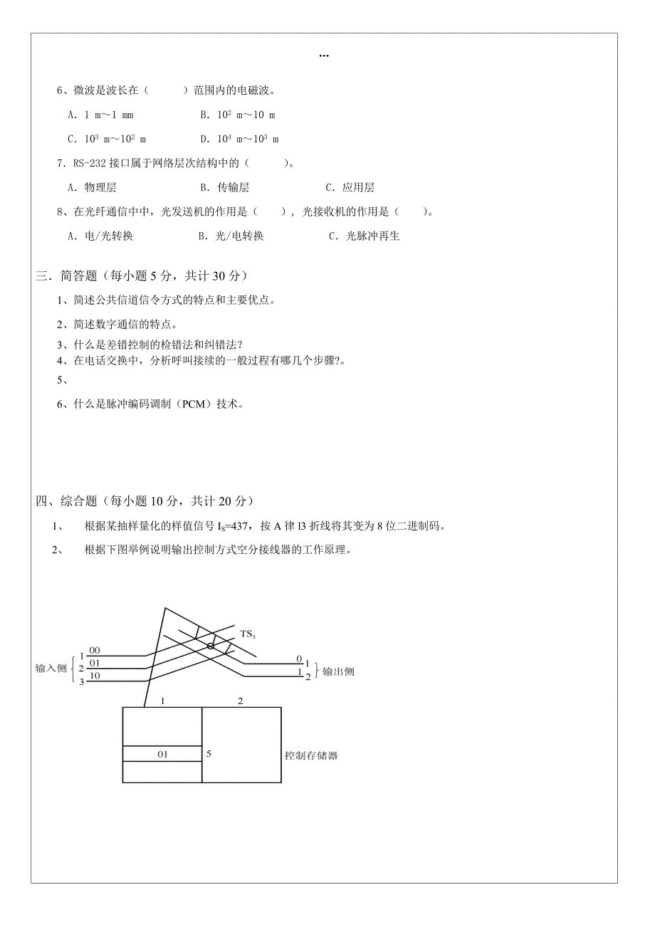 《现代通信技术》试卷_第2页