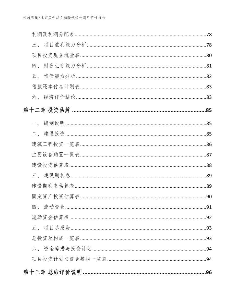 北京关于成立磷酸铁锂公司可行性报告【范文】_第5页