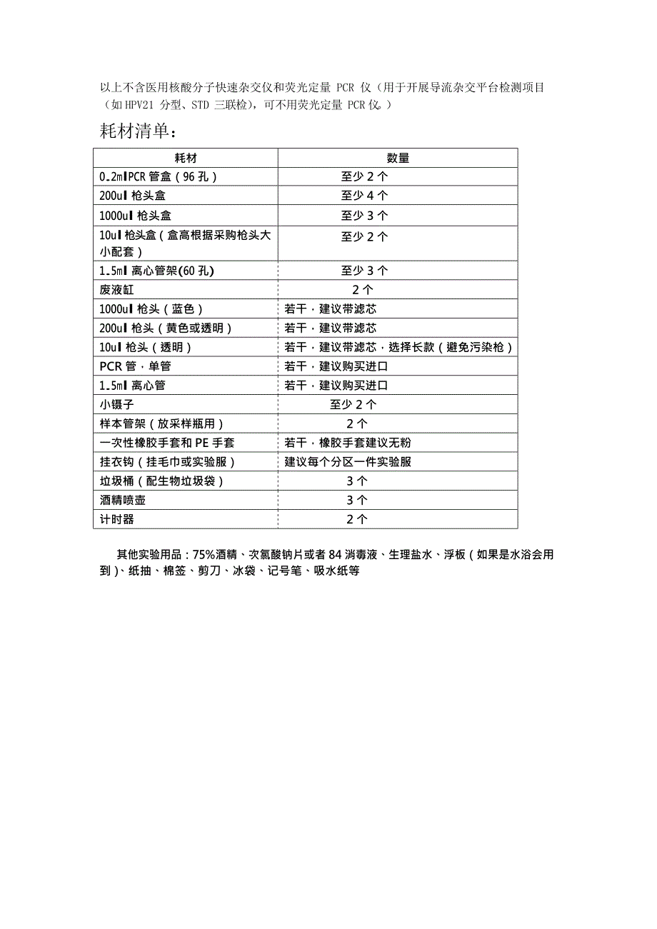 PCR实验室主要仪器设备和耗材清单(最新整理)_第2页