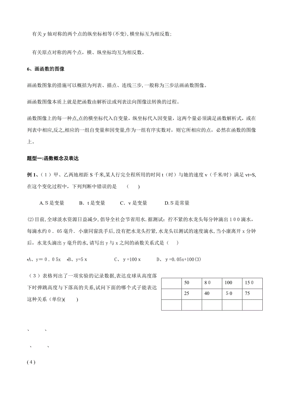 初二数学——函数及图象基础知识训练_第2页