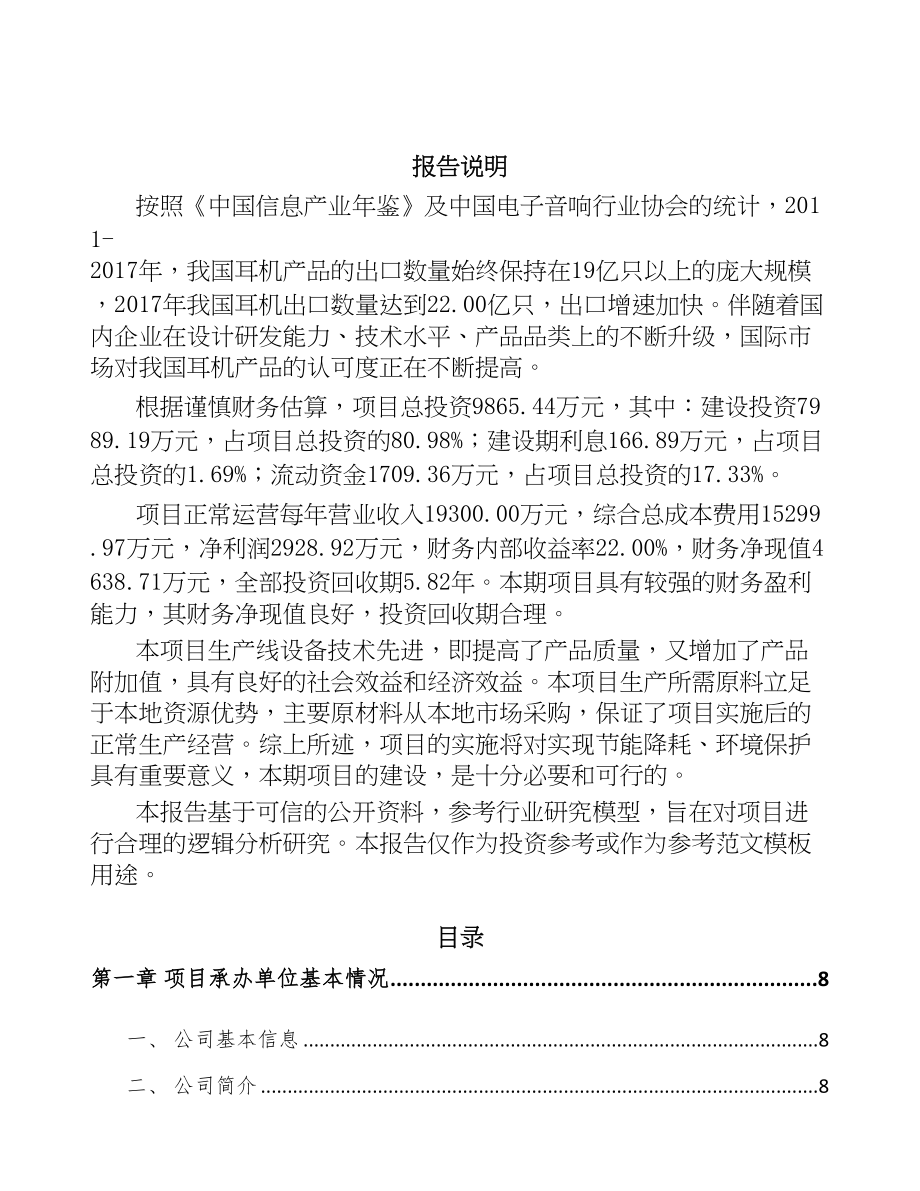 长春电声产品项目可行性研究报告(DOC 81页)_第2页