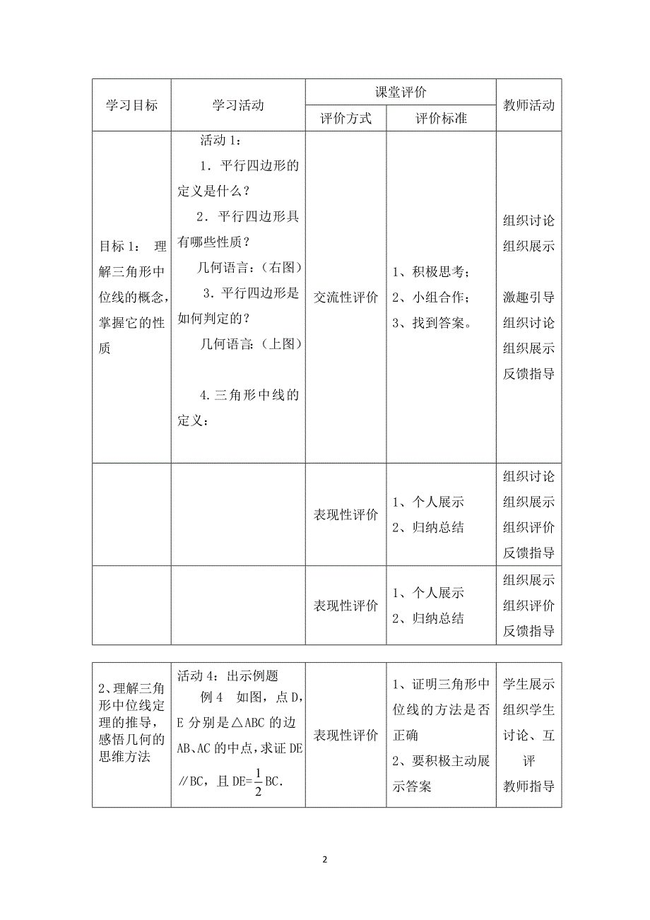 平行四边形的判别方法(2)教案_第2页