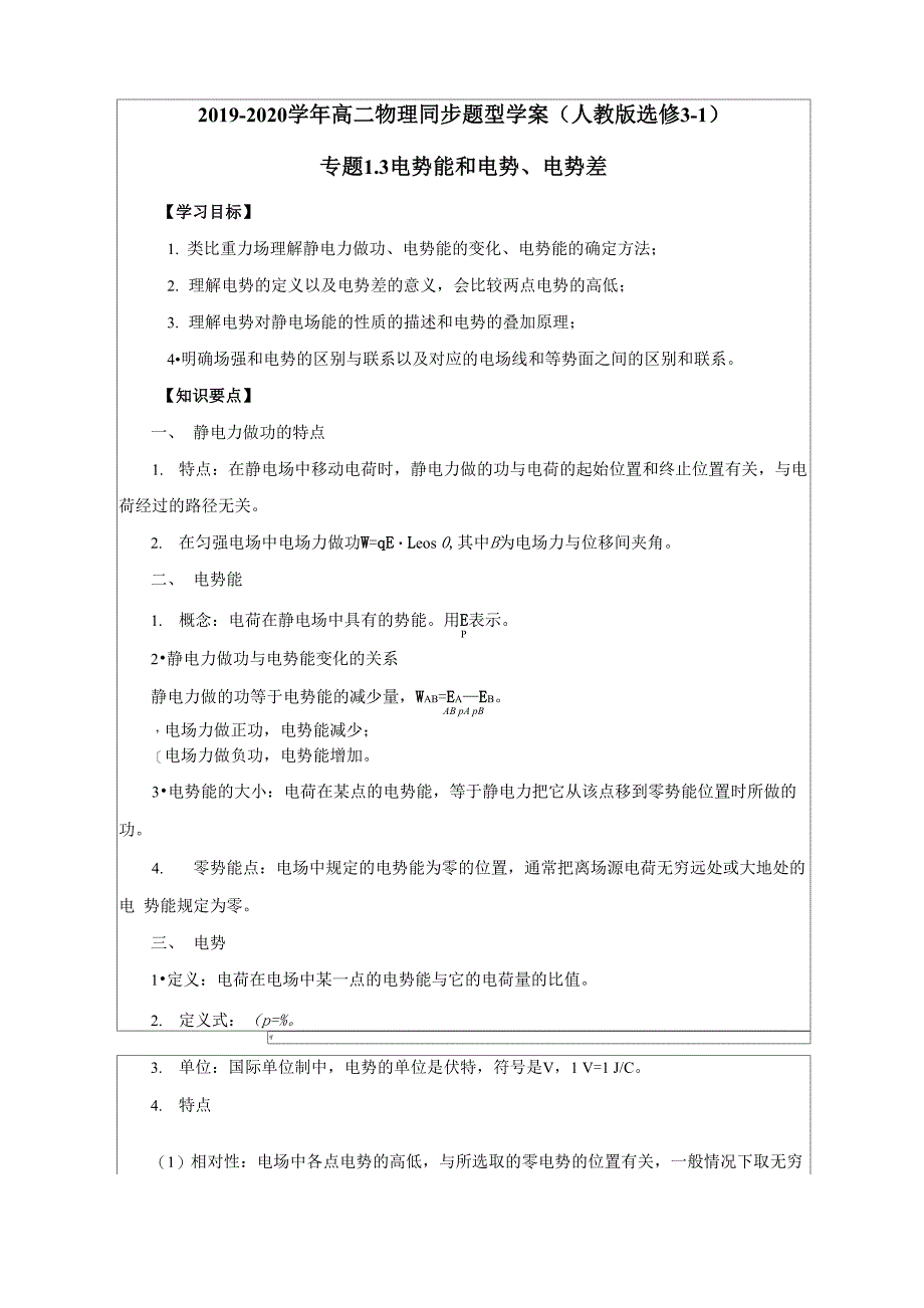 专题13 电势能和电势、电势差_第1页