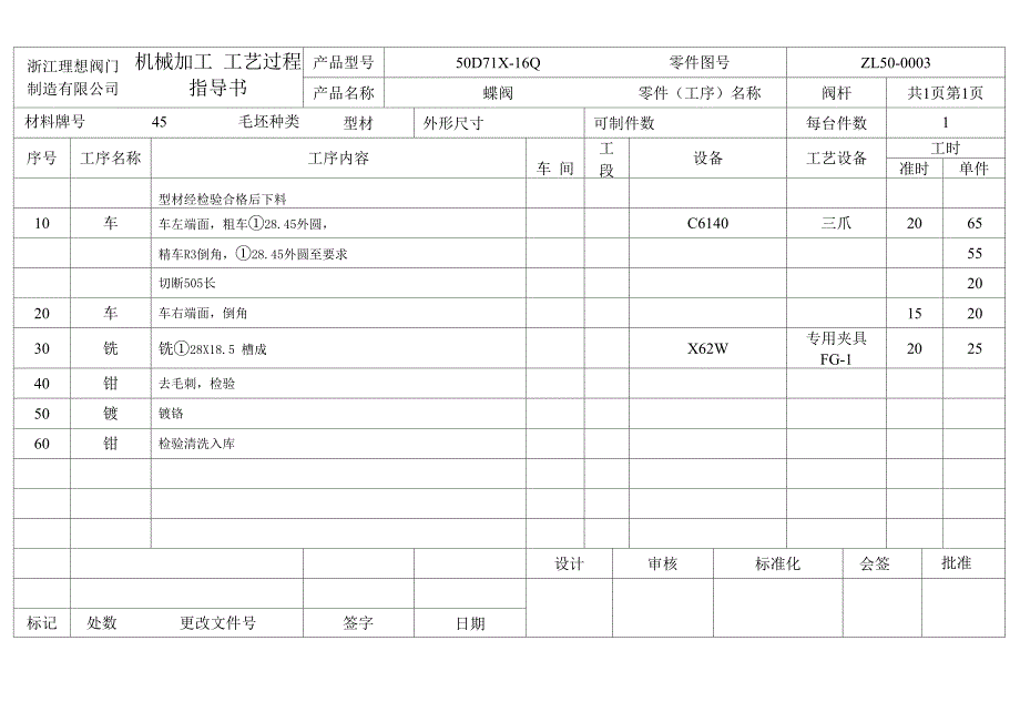 蝶阀加工工艺过程指导书50_第3页