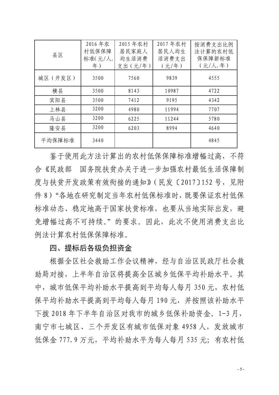 关于提高城乡居民最低生活保障标准的说明_第5页