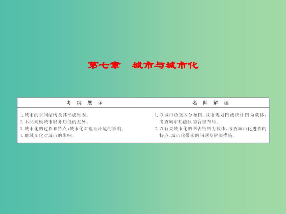 高考地理总复习 7.1城市内部空间结构和不同等级城市的服务功能课件.ppt_第1页