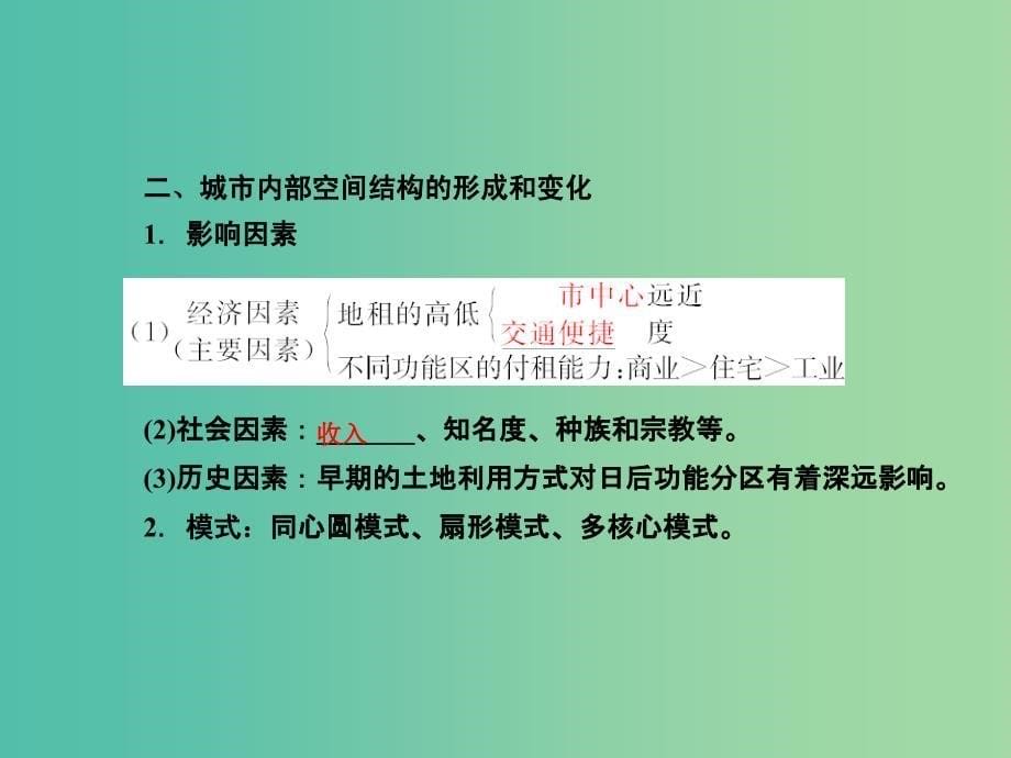 高考地理总复习 7.1城市内部空间结构和不同等级城市的服务功能课件.ppt_第5页