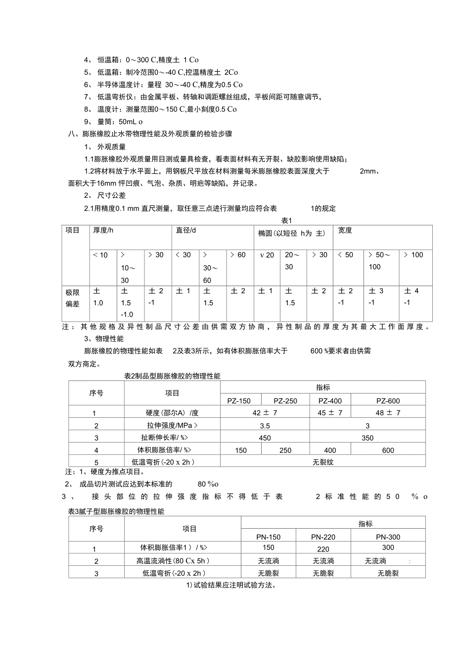 高分子防水材料遇水膨胀橡胶检验实施细则_第2页