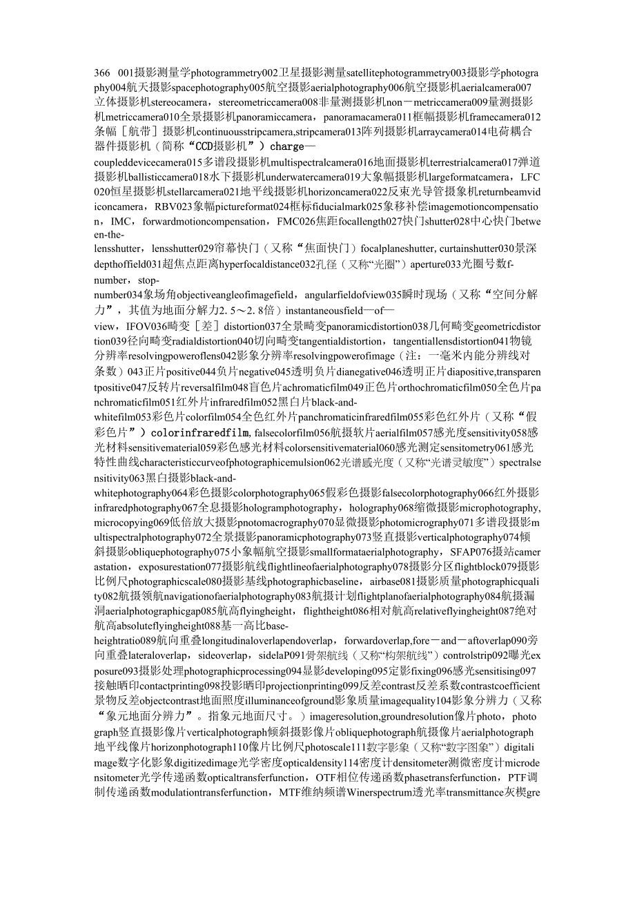 摄影测量与遥感英文单词_第1页