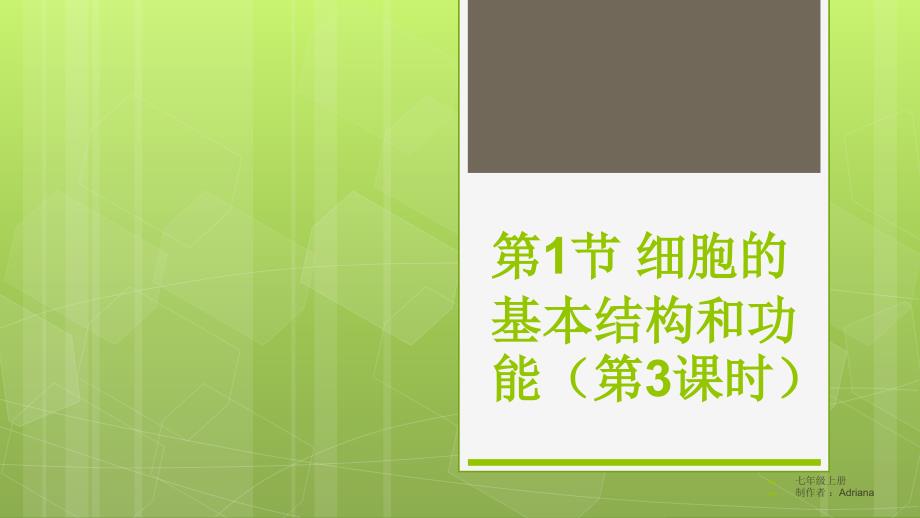 3.1细胞的基本结构和功能第3课时 课件北师大版七年级上册生物_第1页