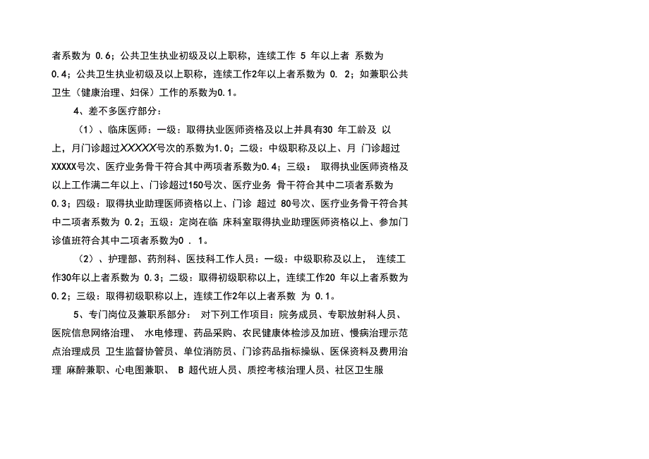 XXX中心卫生院绩效工资考核方案_第3页