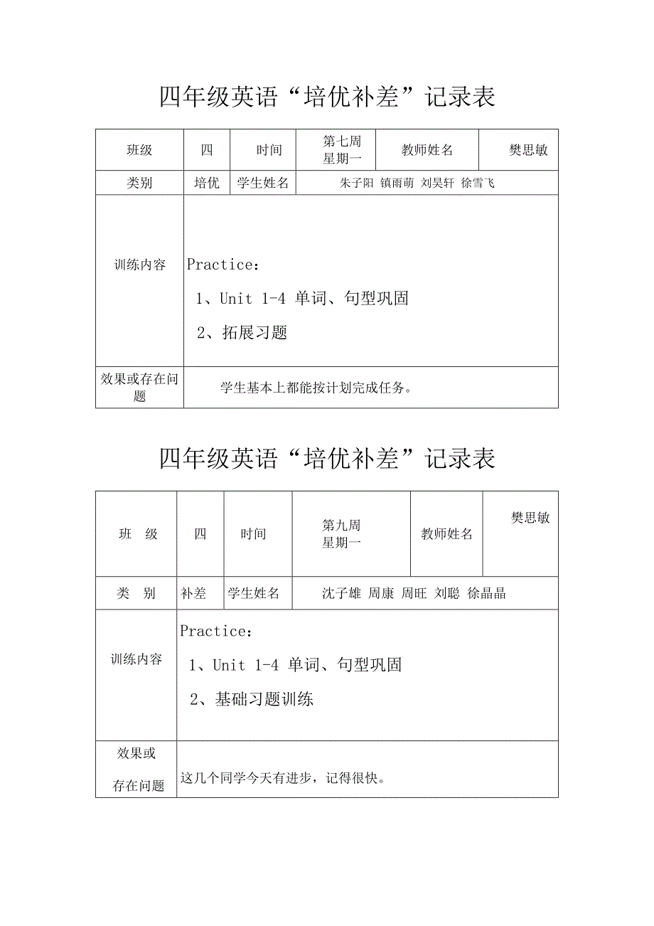 培优辅差记录表-四年级_第2页