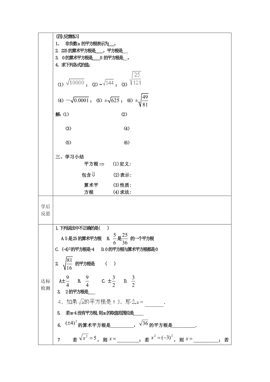 人教版七年级数学平方根_第2页