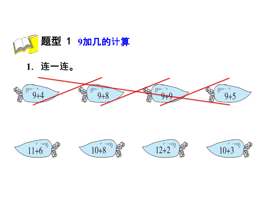 一年级上册数学习题课件第8单元 第1课时9加几的专项练习 人教新课标(共7张PPT)教学文档_第2页