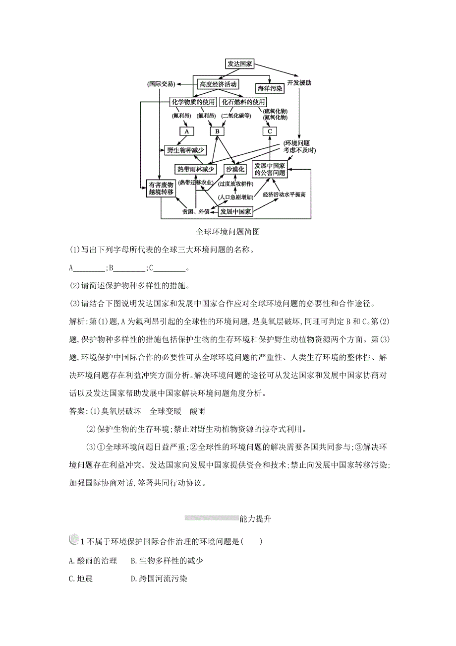 高中地理 第五章 环境管理及公众参与 5.2 环境管理的国际合作练习 新人教版选修6_第3页