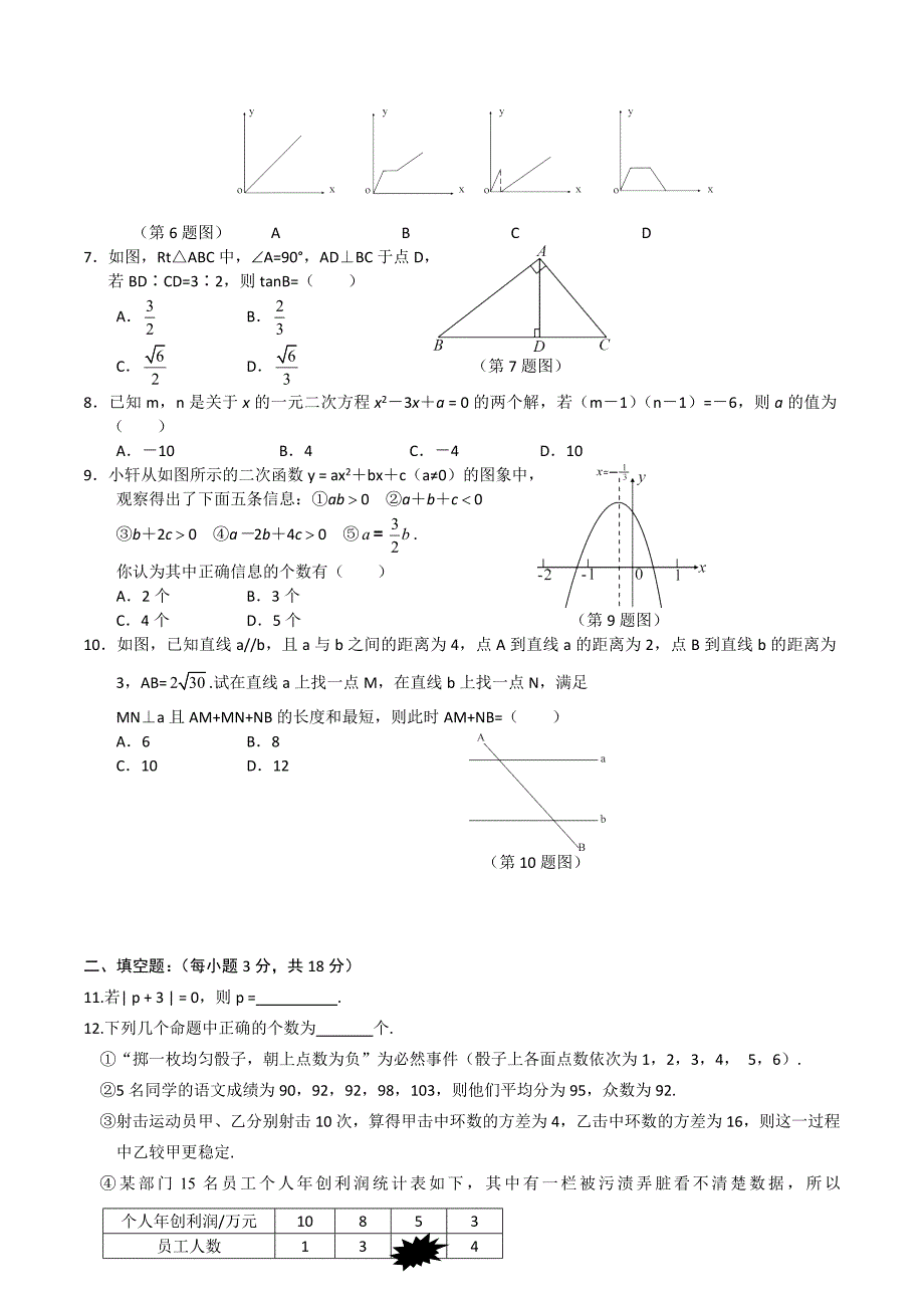 【最新版】中考试卷：数学湖北省鄂州卷及答案_第2页