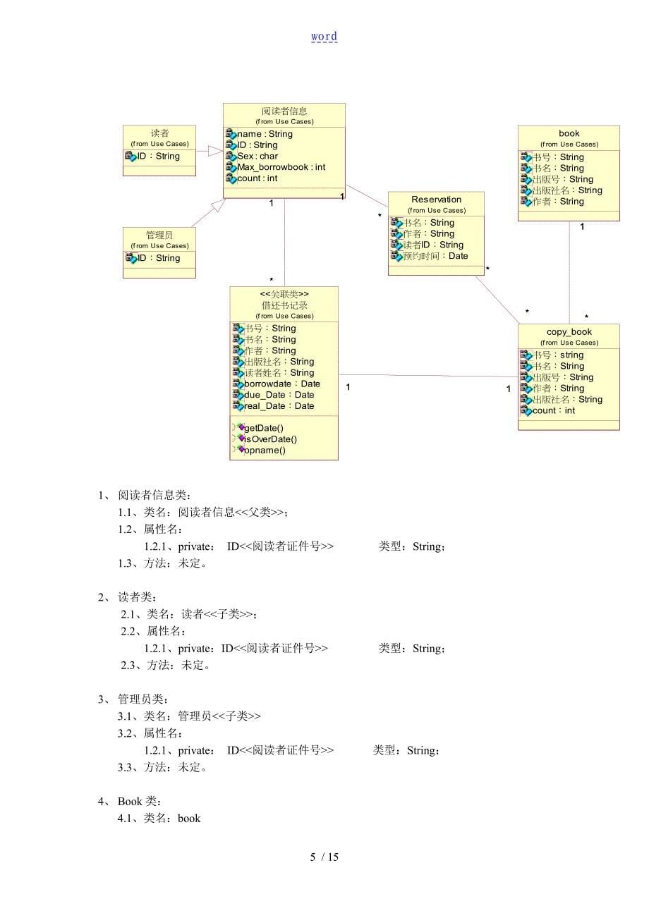 图书管理系统(用例图、类图、时序图)_第5页