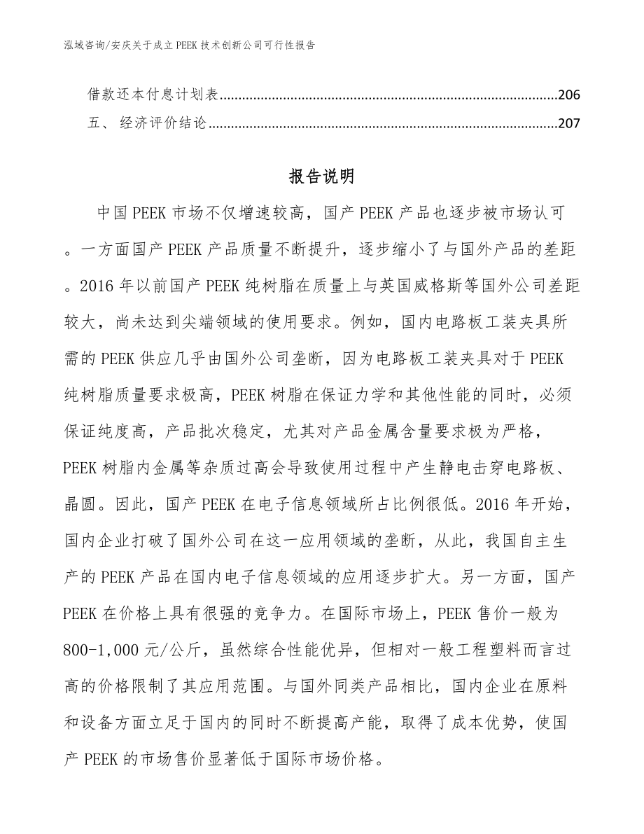 安庆关于成立PEEK技术创新公司可行性报告_模板范文_第5页